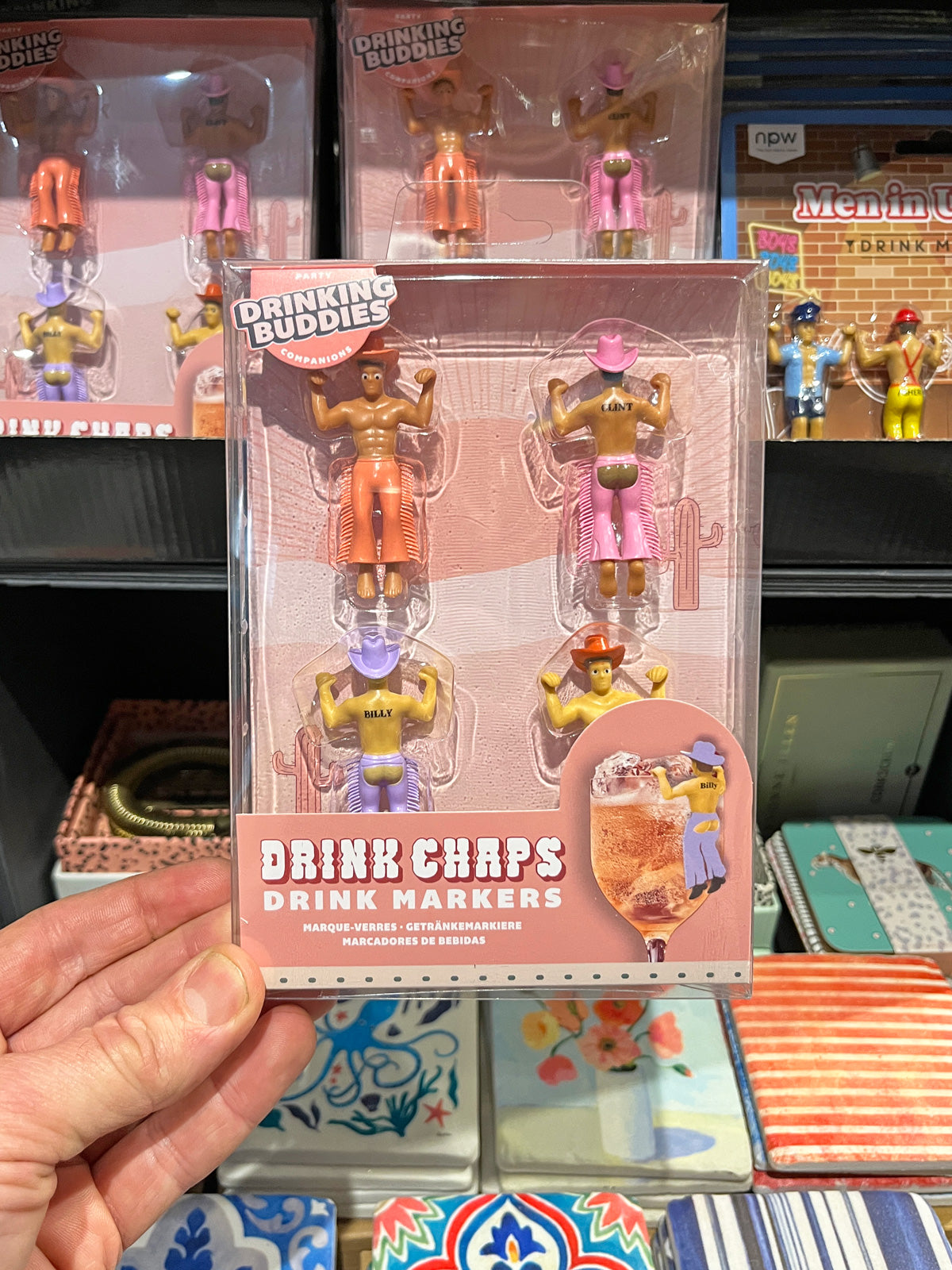 Cowboy in Chaps Male Drink Markers