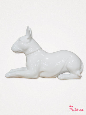 Bull Terrier Resin Dog Figure - White