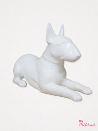 Bull Terrier Resin Dog Figure - White