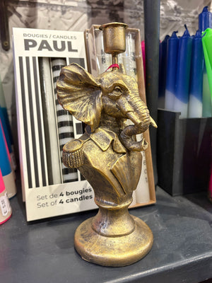 Gentry Elephant Candlestick Holder - Gold