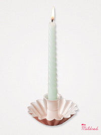Enamel Metal Candle Holder - Soft Pink