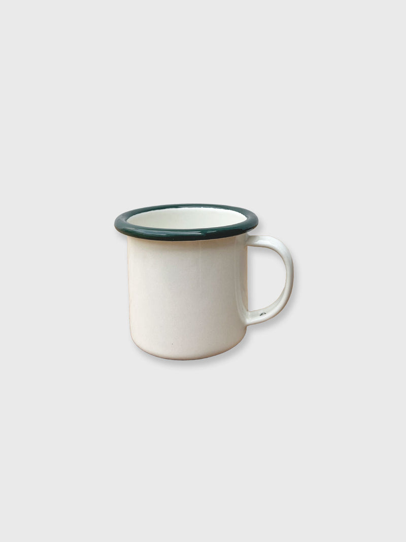 Enamel Espresso Mug White / Green