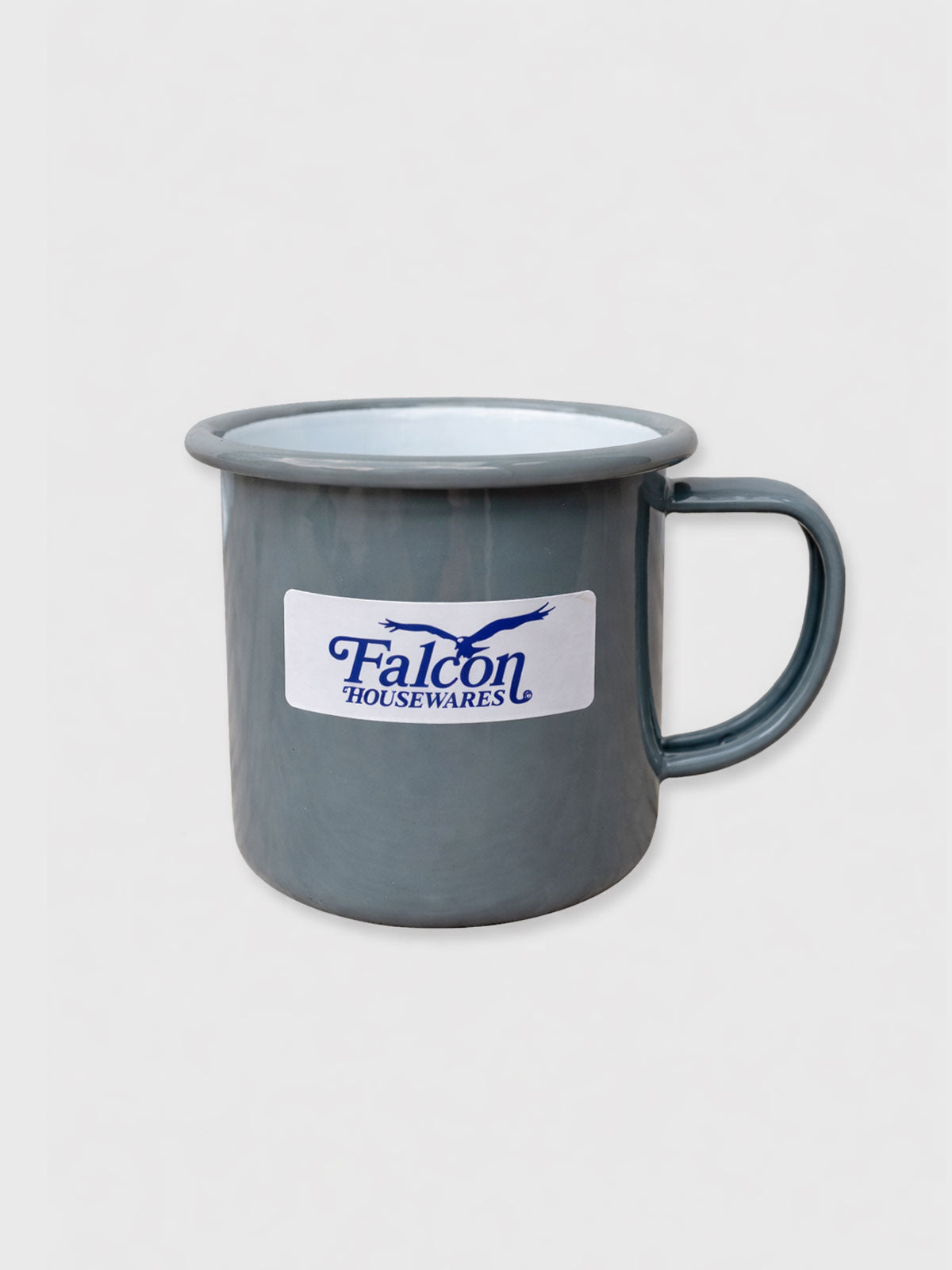 Falcon Enamel Mug Grey / Grey Rim - 8cm