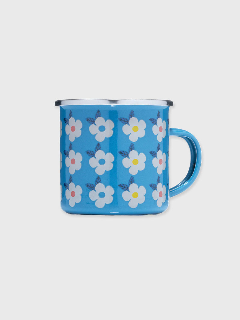 Enamel Happy Mug - Floral Blue
