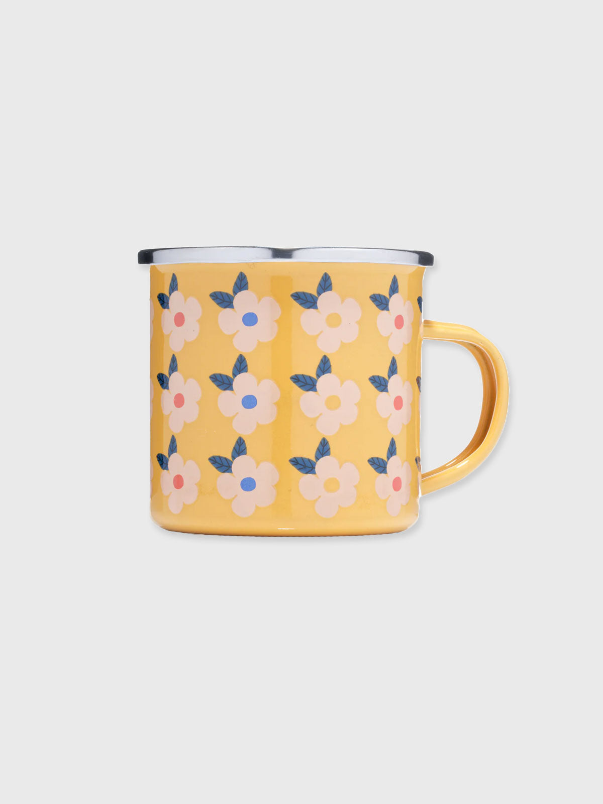 Enamel Happy Mug - Floral Yellow