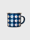 Enamel Happy Mug - Floral Navy Blue