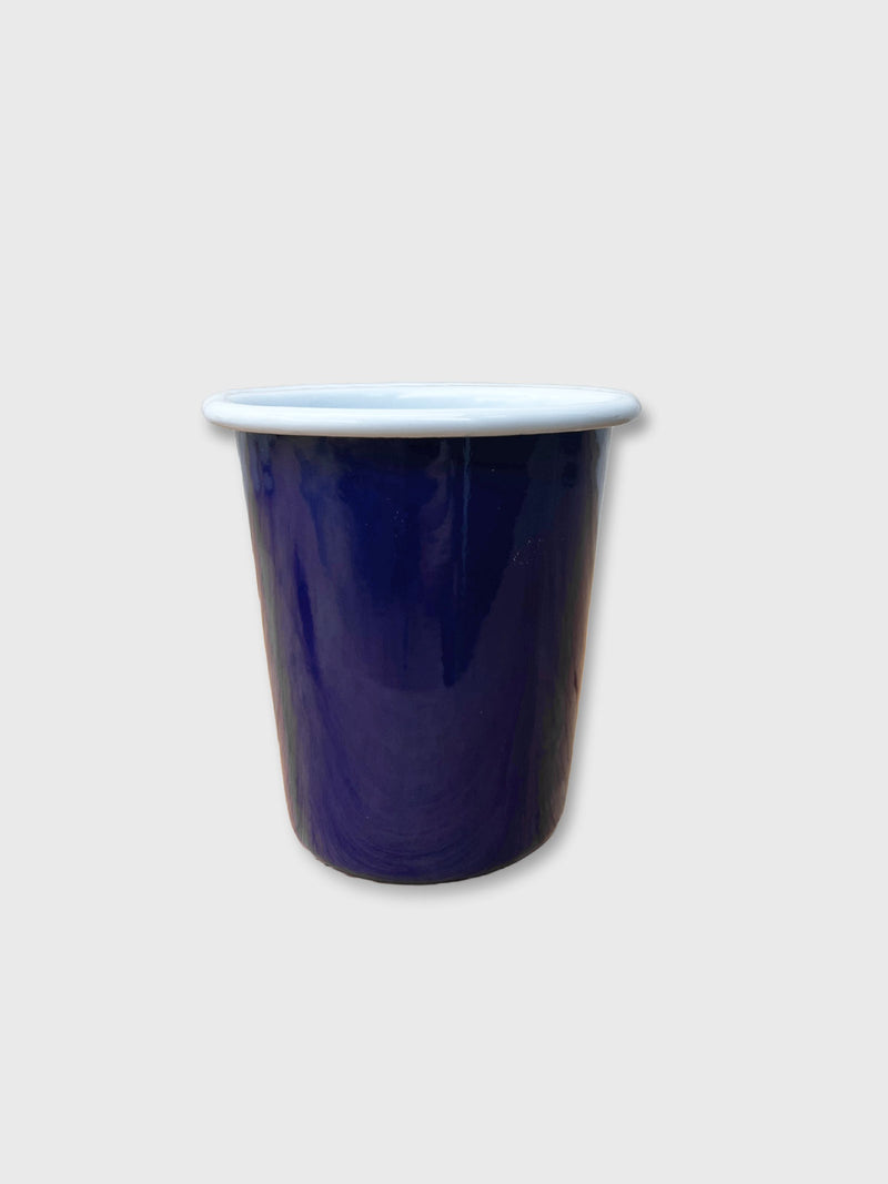 Falcon Navy Blue and White Enamel Beaker / Cup