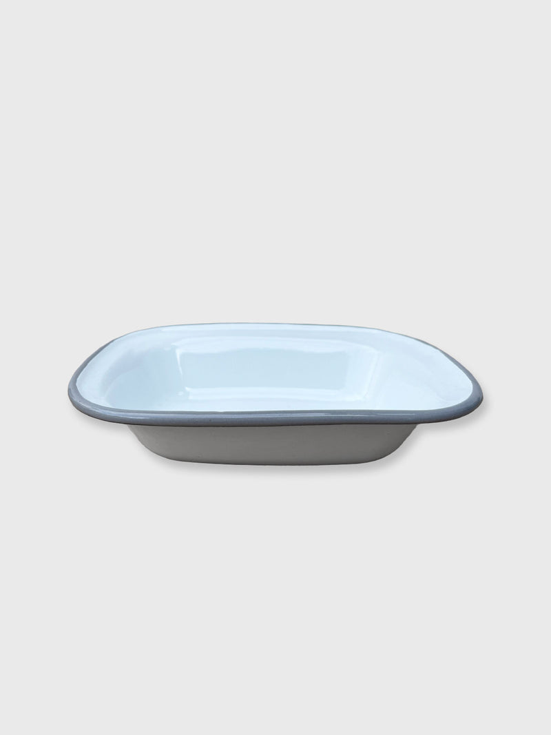 Enamel Pie Dish White / Grey - 20cm