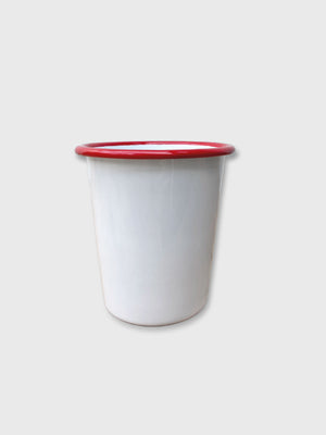 Falcon White & Red Enamel Beaker / Cup