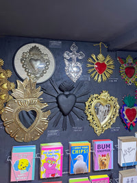 Mexican Tin Heart with cross