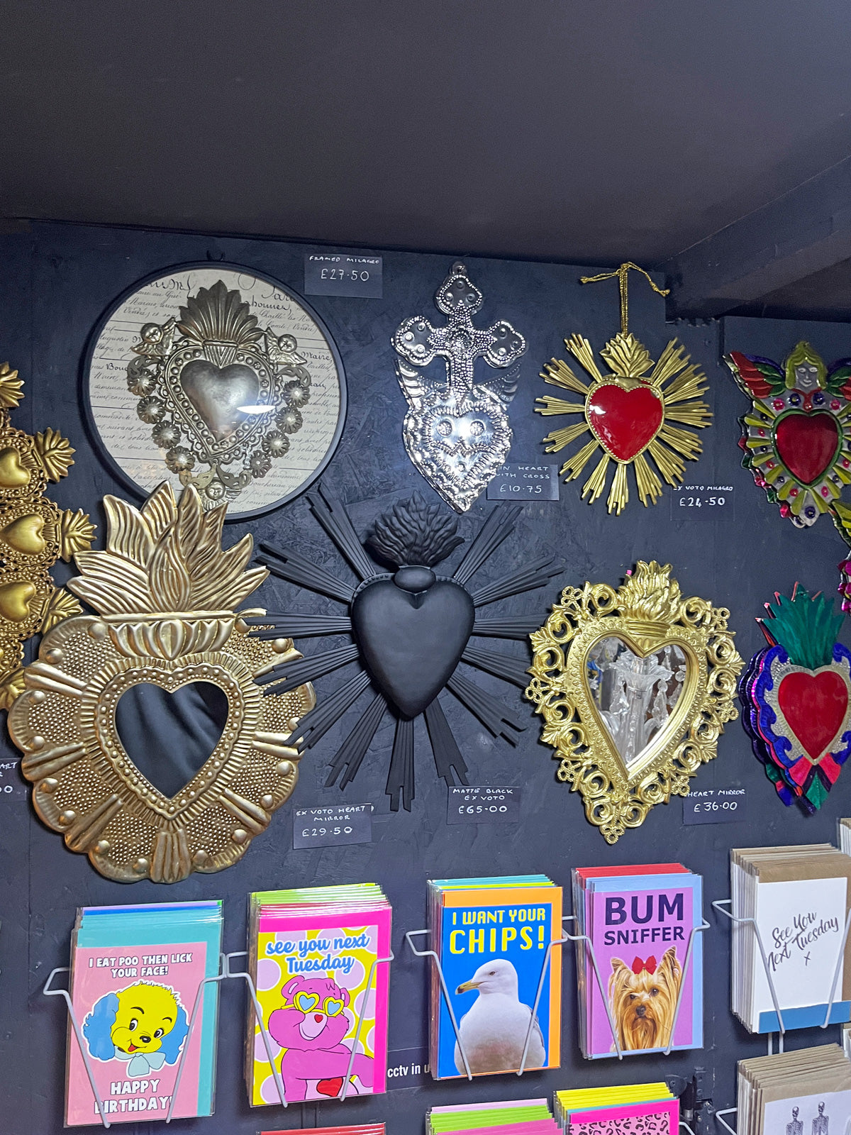 Mexican Tin Heart with cross