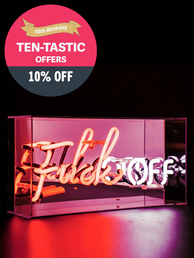 'F**K Off' Glass Neon Light Box