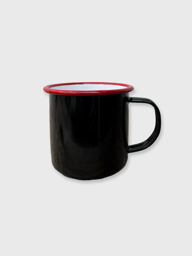Falcon Enamel Mug Black and Red - 8cm