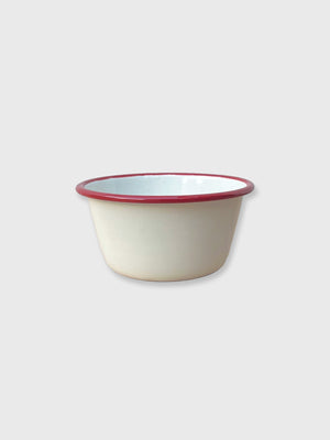 Falcon Enamel 12cm Pudding Bowl - Cream / Red