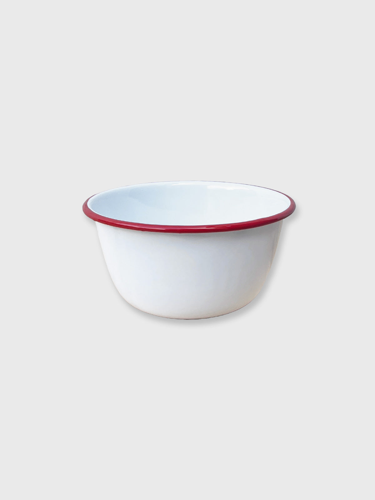 Falcon Enamel 16cm Pudding Bowl - White / Red