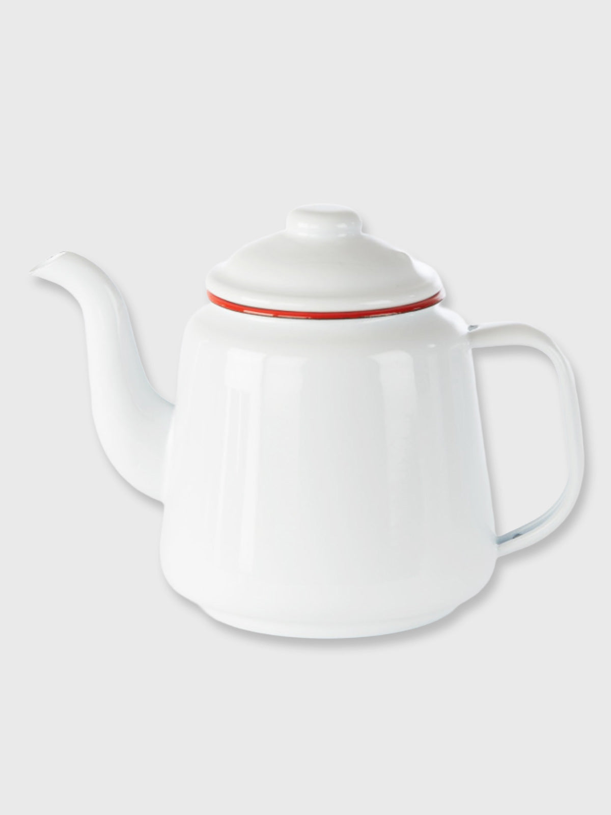 Falcon Enamel Tea Pot White and Red