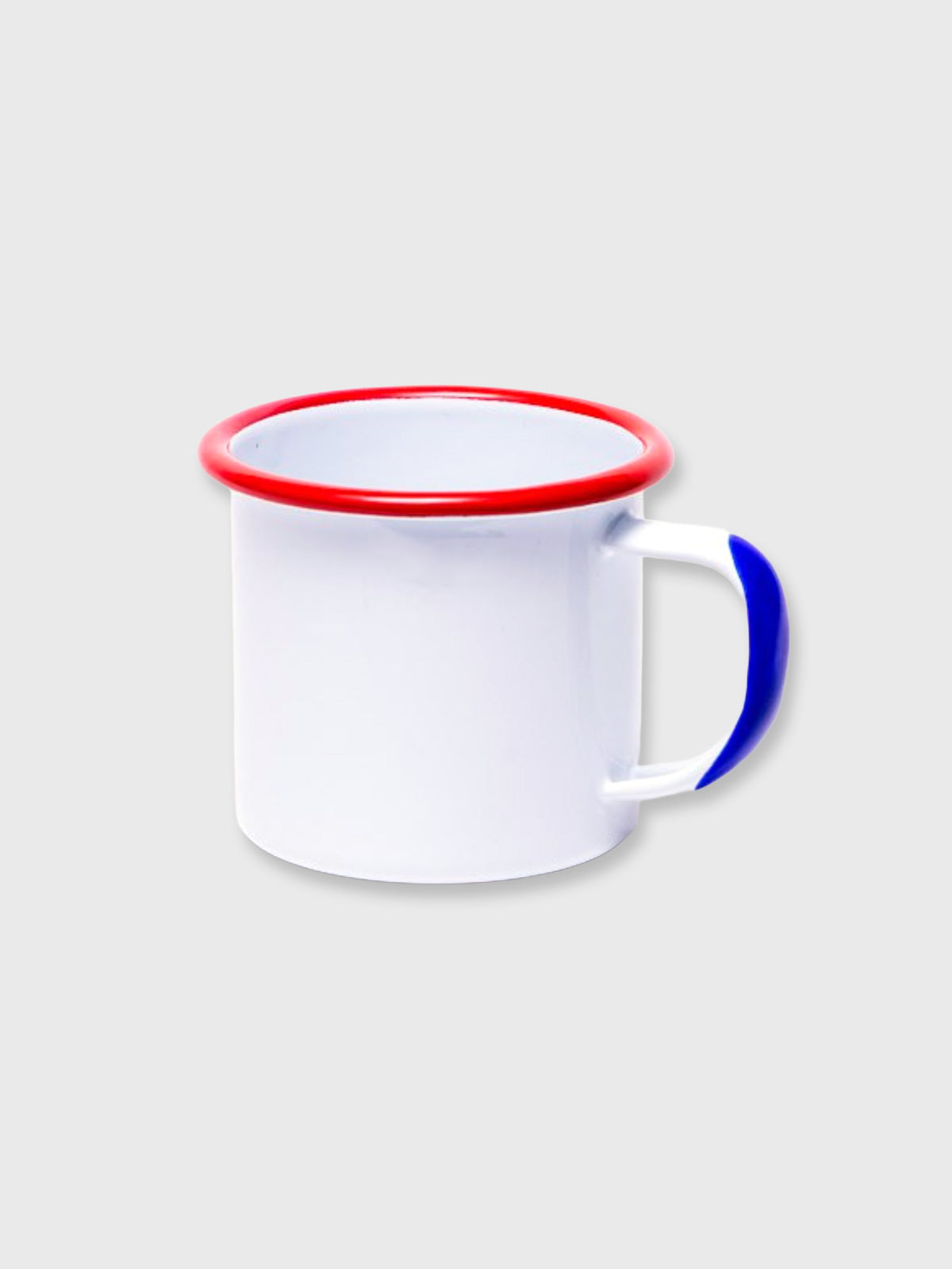 Falcon Enamel Mug Tri Colour White / Blue / Red - 8cm