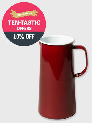 Falcon Enamel 3 Pint Pitcher Jug - Burgundy Red