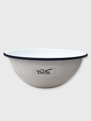 Falcon Enamel Large Mixing Bowl 24cm - White with Black Rim