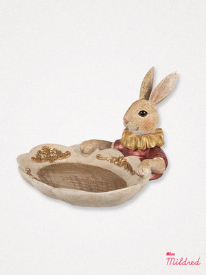 Ornate Rabbit Holding Tray - Red & Gold