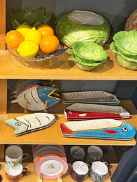 Ceramic Blue Coloured Fish Shaped Plate "Comic" - 26cm