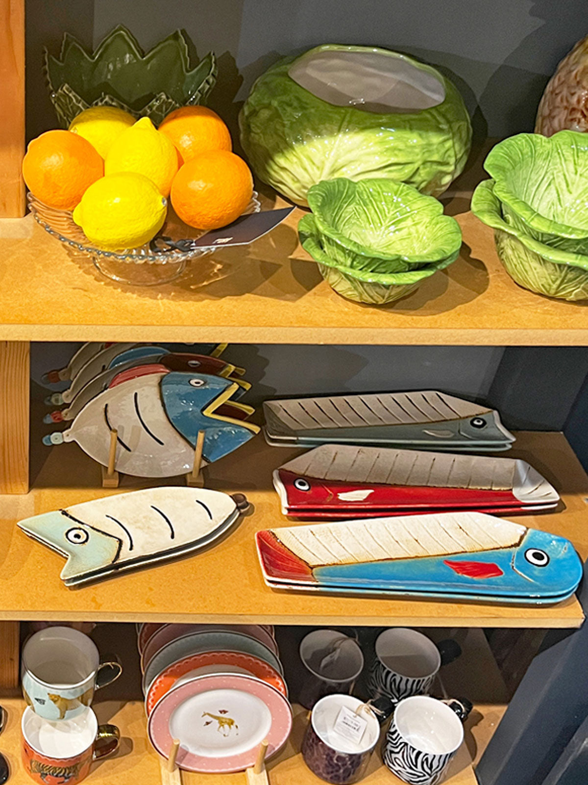 Ceramic Blue Coloured Fish Shaped Plate "Comic" - 26cm