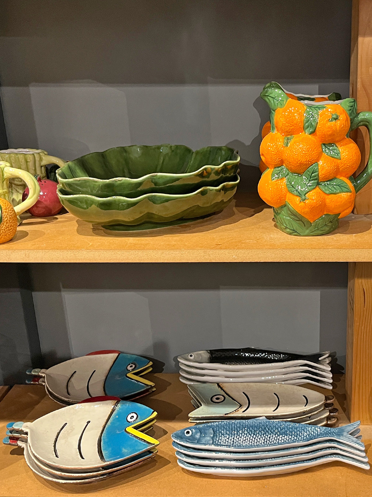 Ceramic Orange Coloured Fish Shaped Plate "Comic" - 26cm