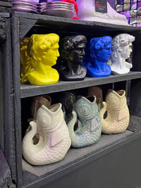 Ceramic Fish Jug Vase - Sand Beige