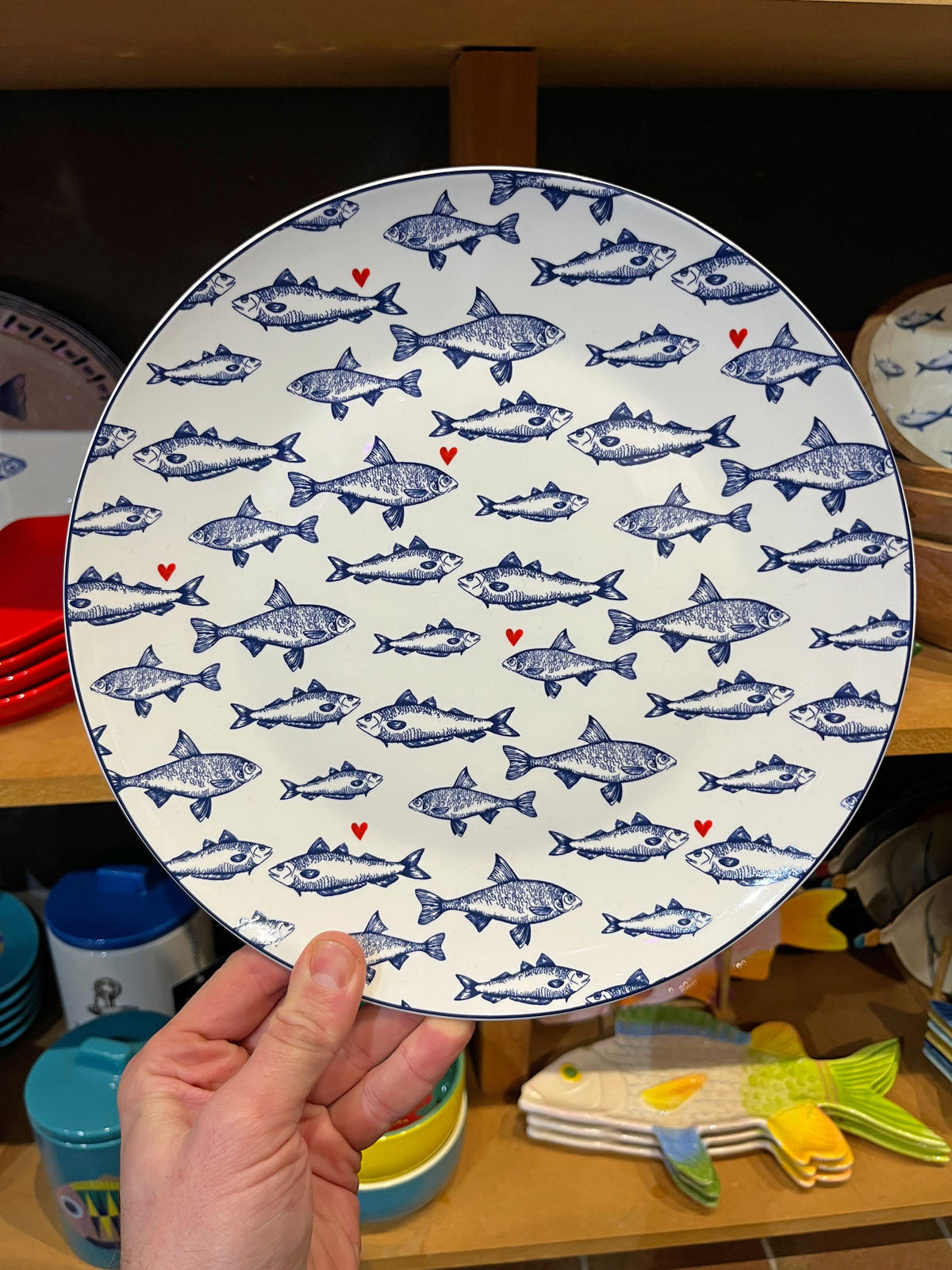 Dinner Plate - Fish and Hearts