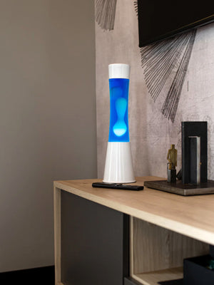 Fisura Lava Lamp - White and Aqua Blue