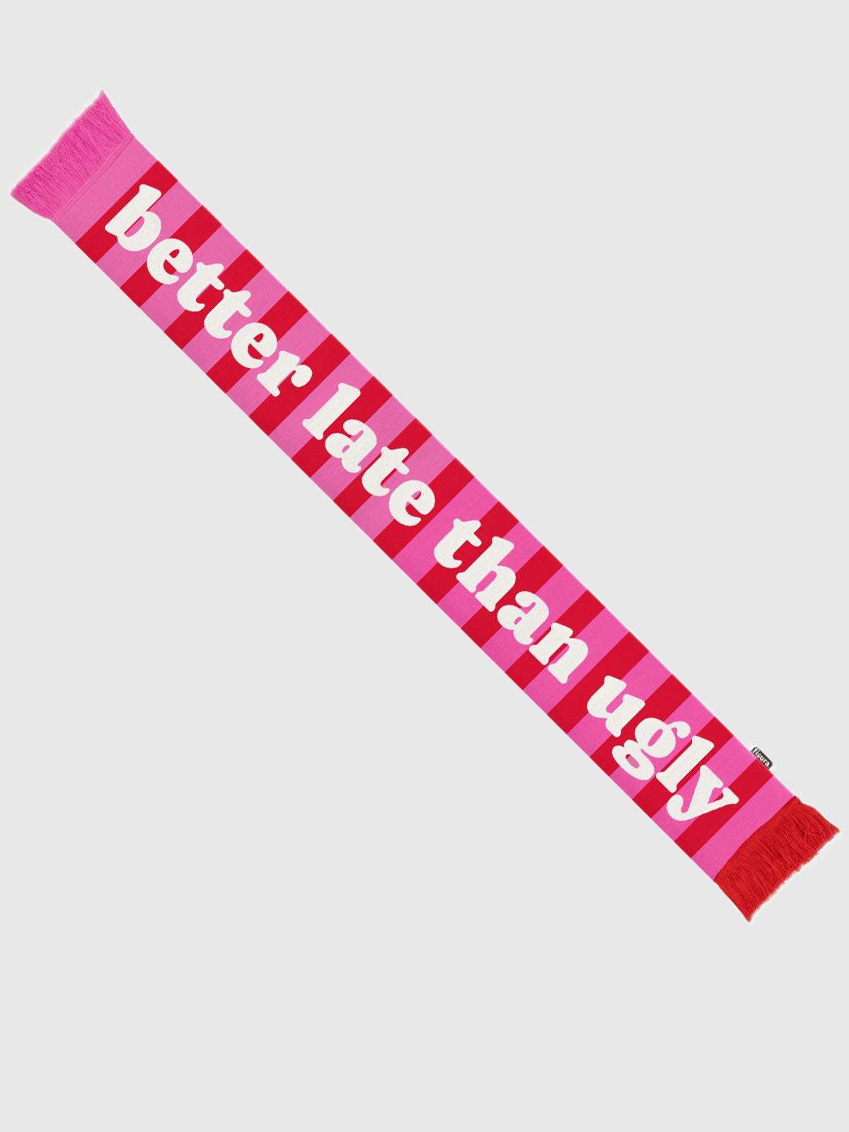 Fisura - Better Late Than Ugly Slogan Scarf - Pink