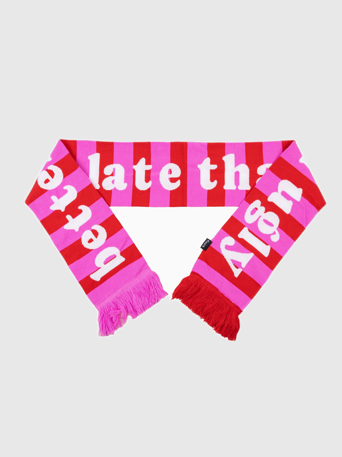 Fisura - Better Late Than Ugly Slogan Scarf - Pink