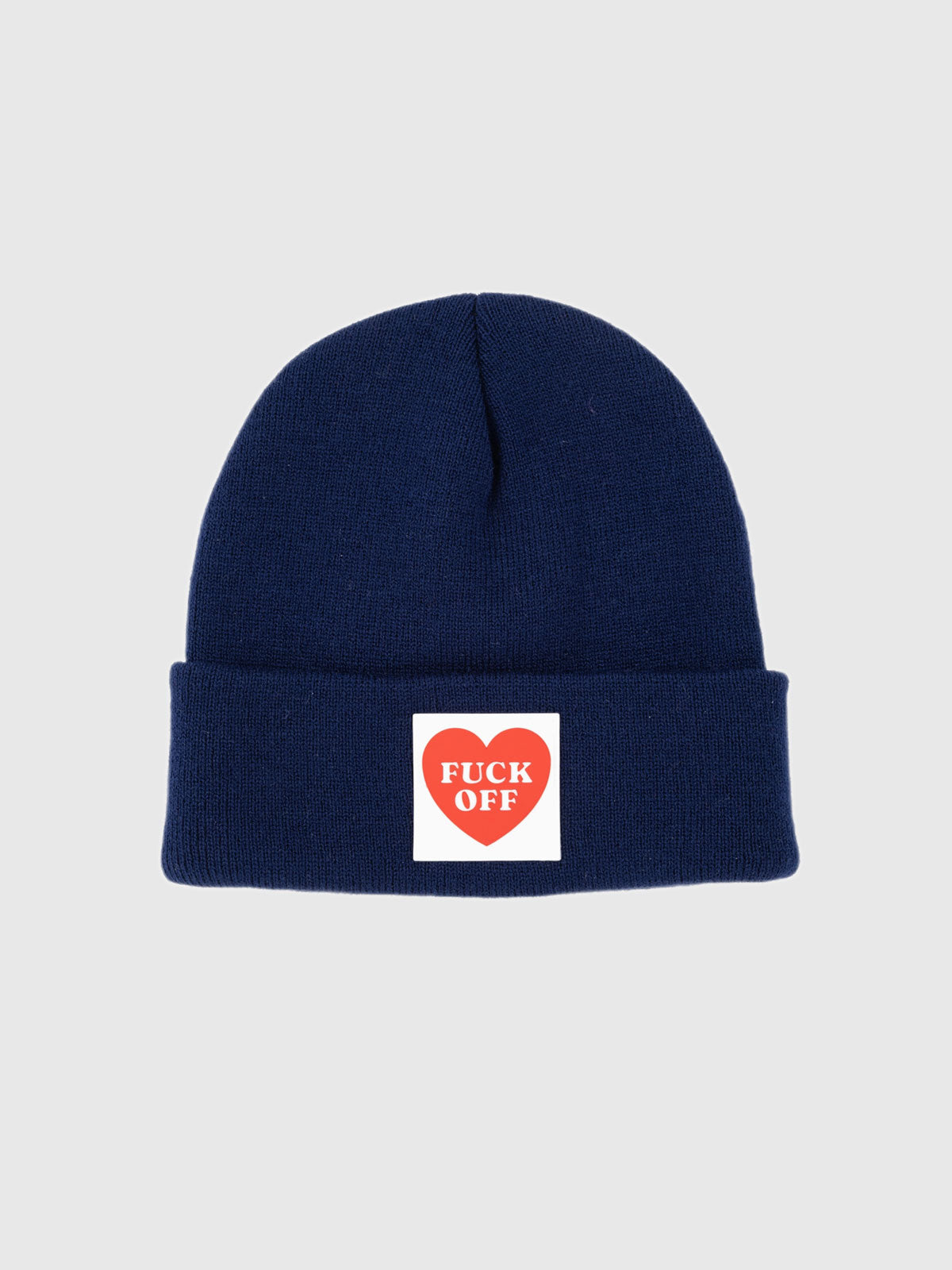 Fisura - Fuck Off Slogan Beanie - Navy Blue