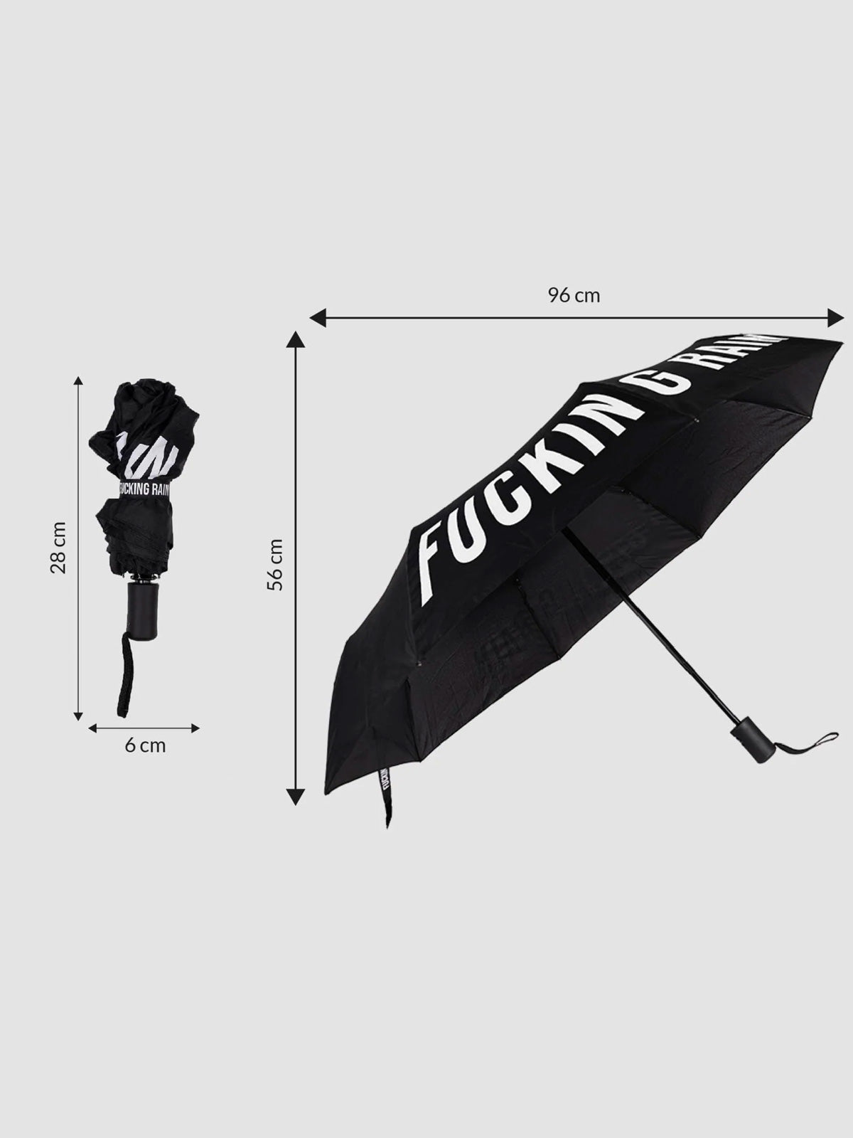 Fisura - Fucking Rain Folding Umbrella - Black