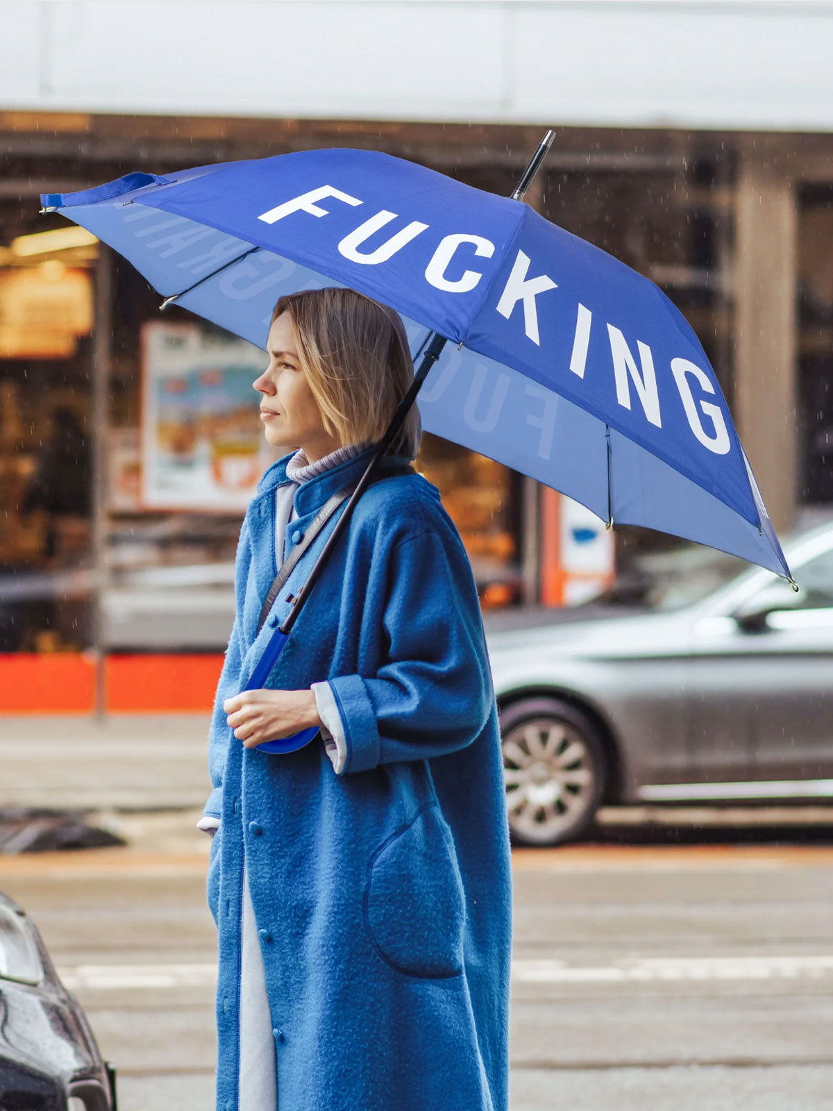 Fisura - Fucking Rain Large Umbrella - Blue