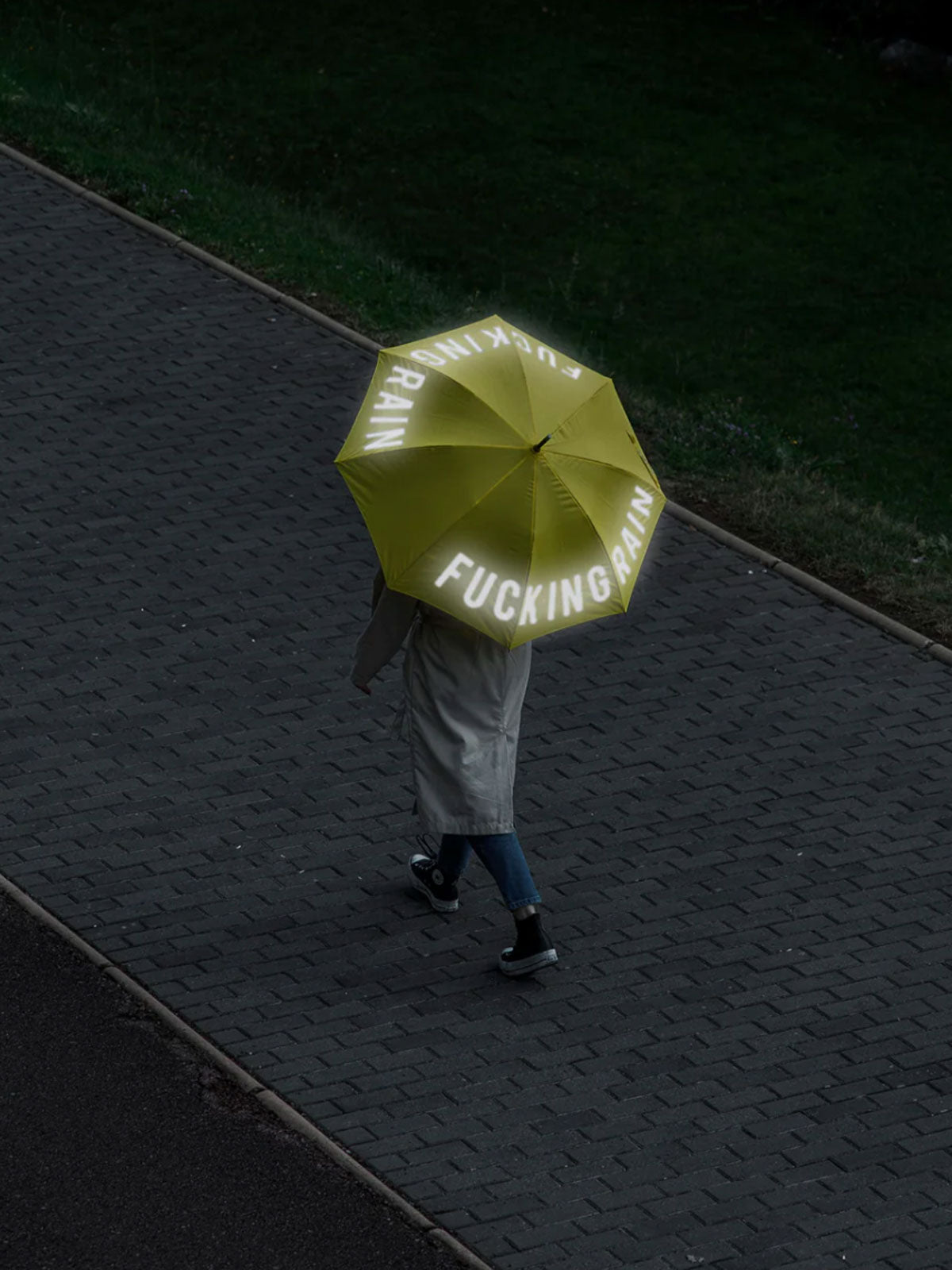 Fisura - Fucking Rain Large Umbrella - Yellow Reflective