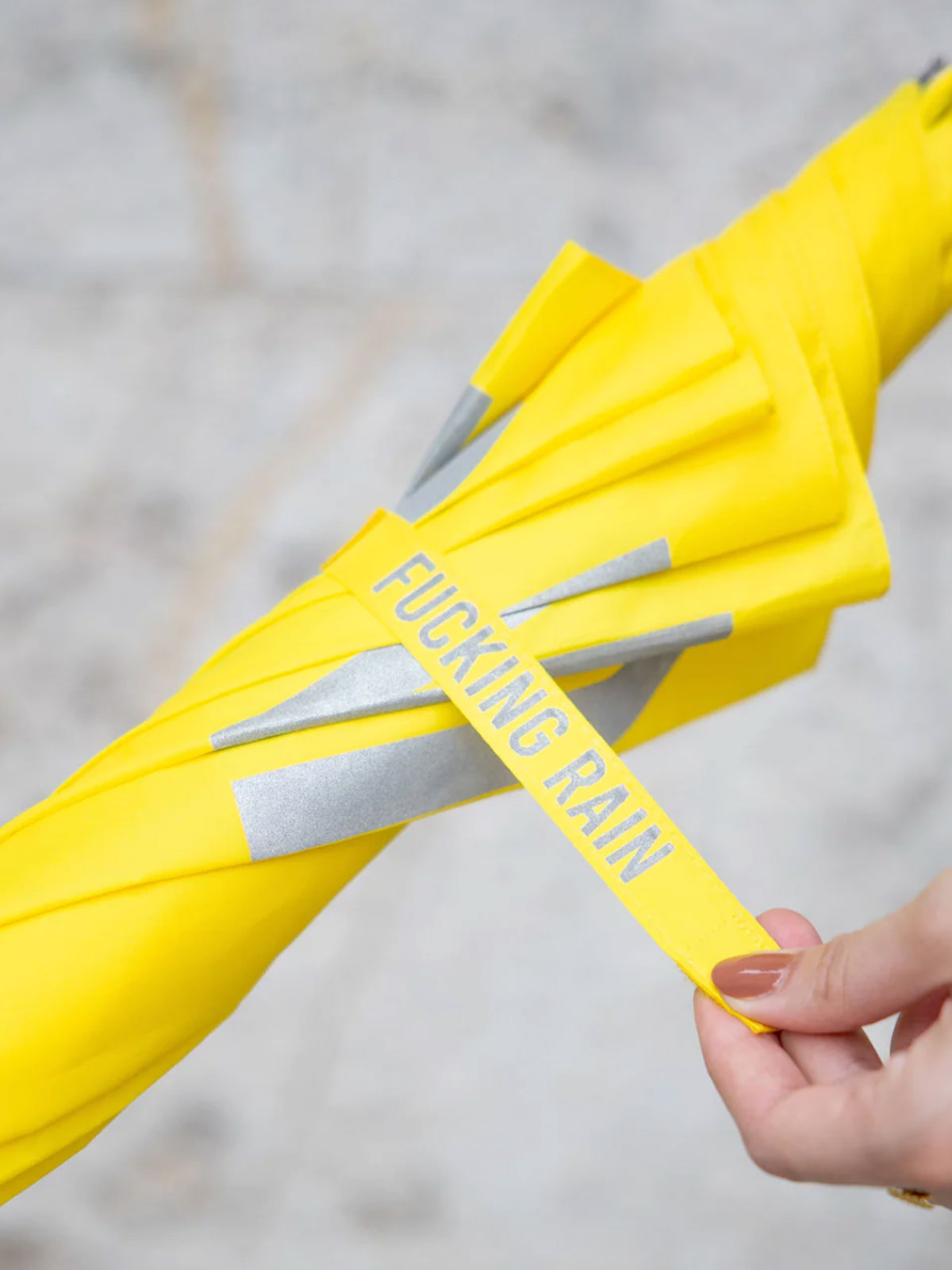 Fisura - Fucking Rain Large Umbrella - Yellow Reflective