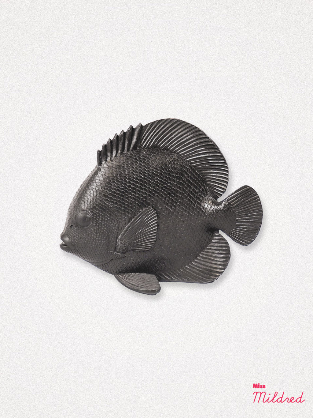 Flat Fish Figure Statue - Black