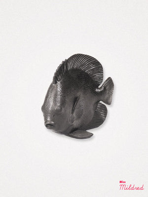 Flat Fish Figure Statue - Black