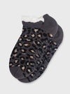 Ladies Ankle Slipper Sock - Grey Leopard