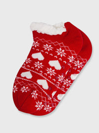 Ladies Ankle Slipper Sock - Red Heart Fairisle