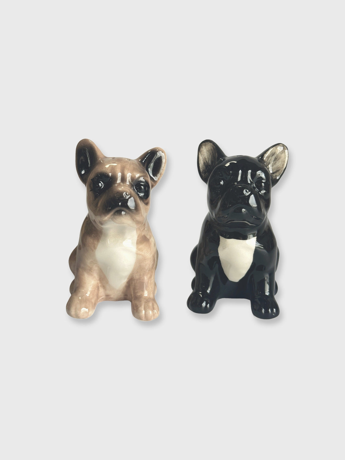 French Bulldog Shaped Salt and Pepper Pots - Black & Tan