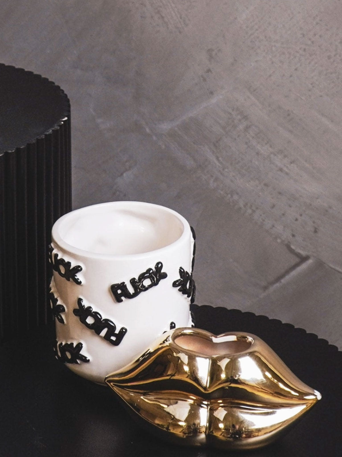 White and Black F*ck Word Ceramic Pot - 11.5cm