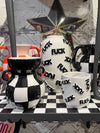 White and Black F*ck Word Ceramic Vase