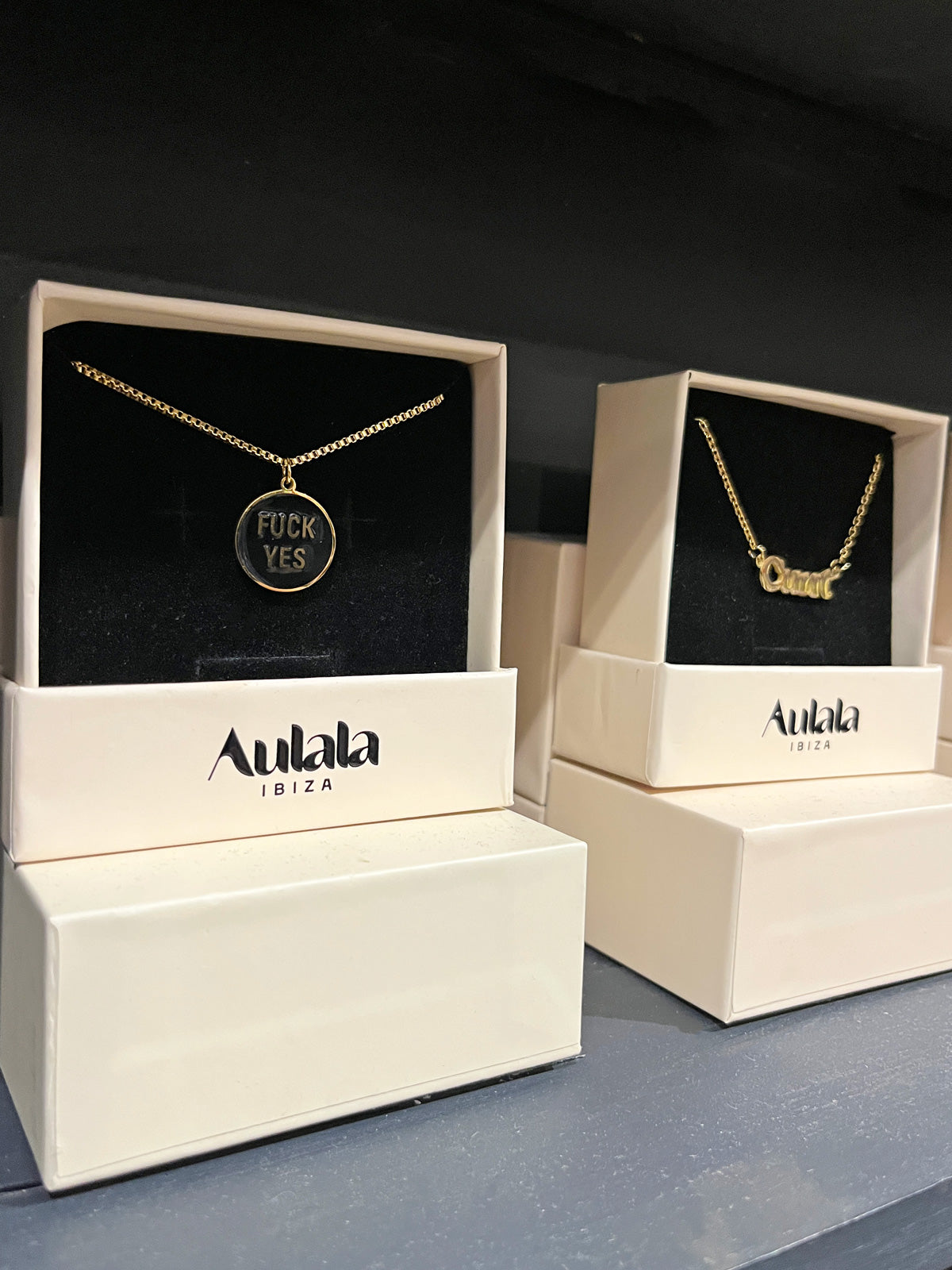 Cheeky Words Necklace - Cunt - Gold