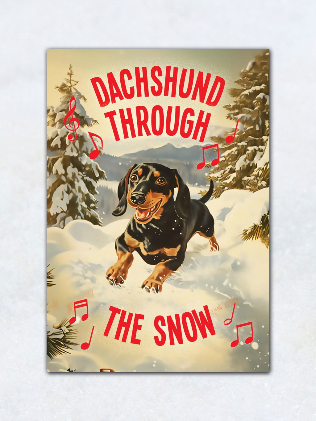 Greeting Card - Dachshund Through The Snow