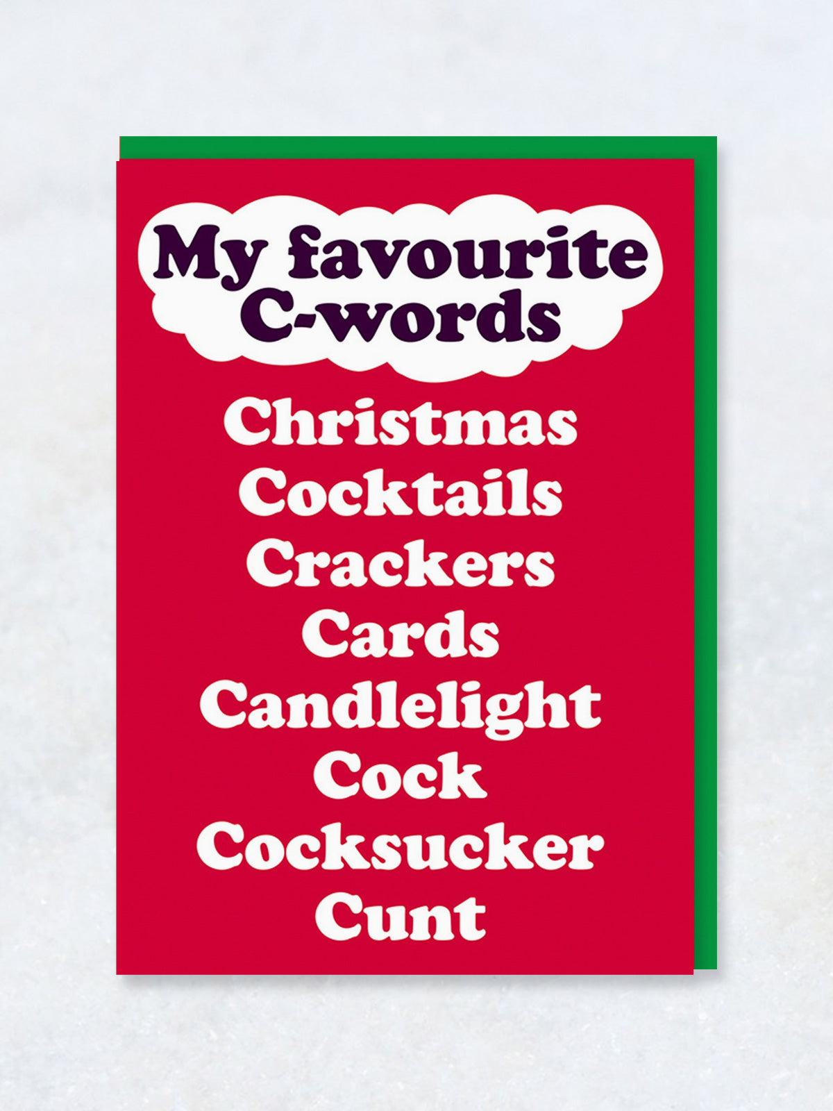 Greeting Card - My Favourite C-Words Christmas