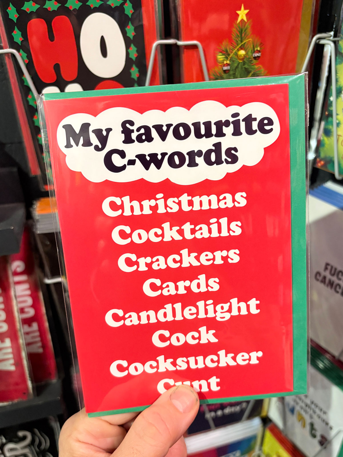 Greeting Card - My Favourite C-Words Christmas