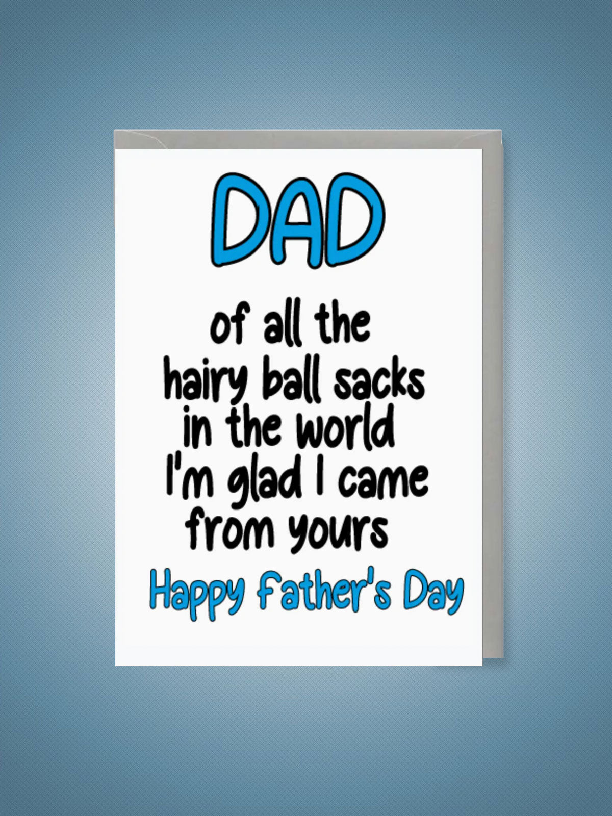 Greeting Card - Happy Fathers Day Hairy Balls