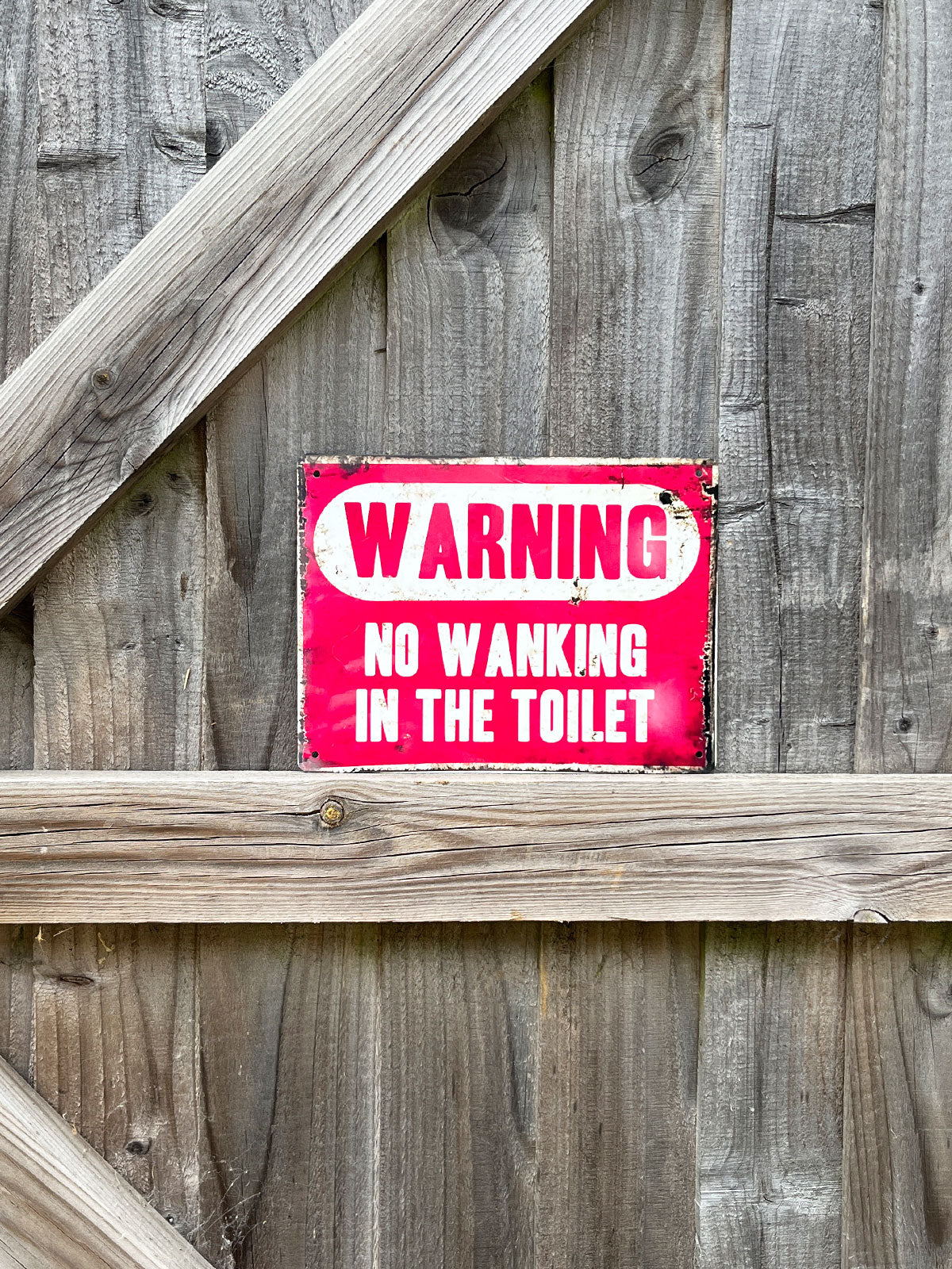 Warning No Wanking In the Toilet Metal Tin Sign